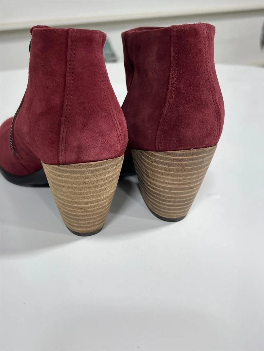 Ecco Women's Burgundy Suede Ankle Booties
